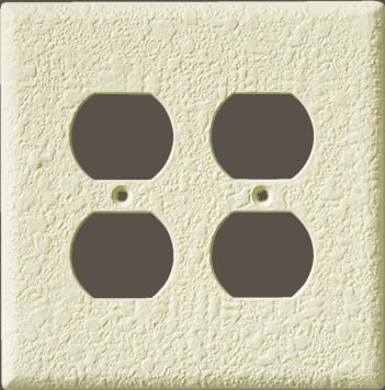 Orange Peel Four Outlet Plate