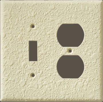 Orange Peel Two Outlet Single Toggle Combo Plate