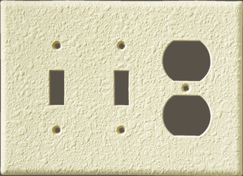 Orange Peel Two Outlet, Two Toggle Combo Plate