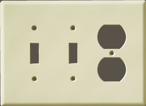 Smooth Two Outlet Two Toggle Combo Plate