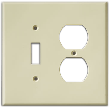 Smooth Two Outlet Single Toggle Combo Plate